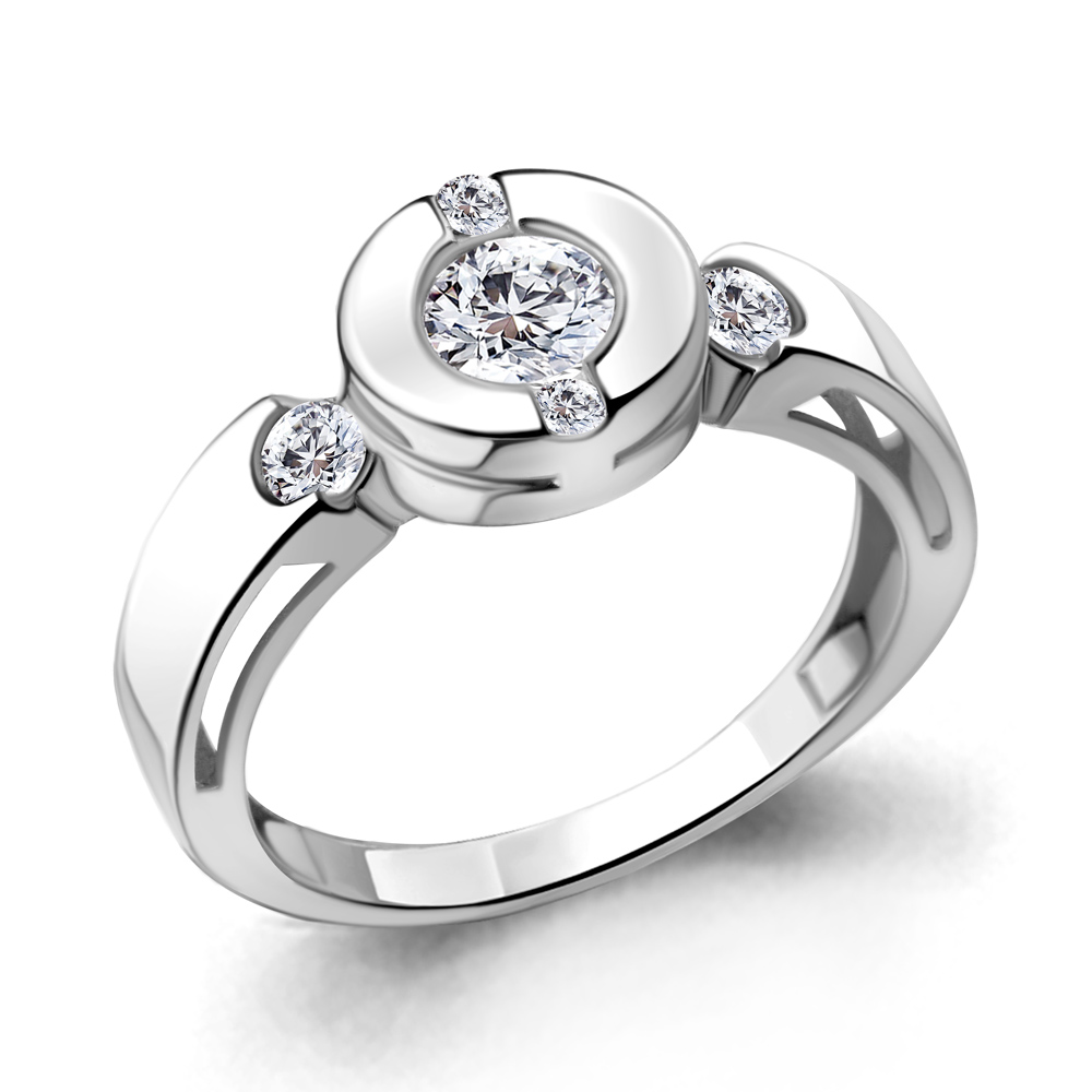 

Кольцо из серебра р.  Aquamarine 666441А, фианит, 666441А_925_р