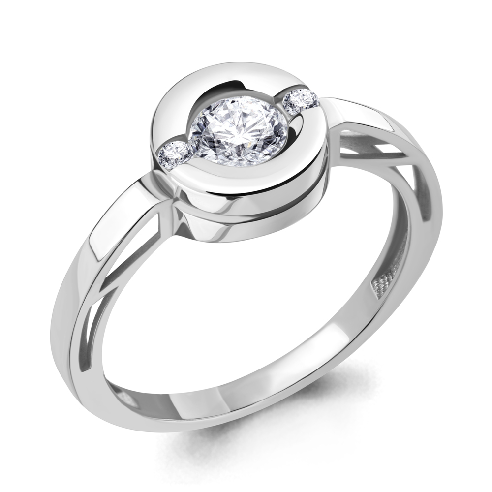 

Кольцо из серебра р. 18,5 Aquamarine 666421А, фианит, 666421А_925_р
