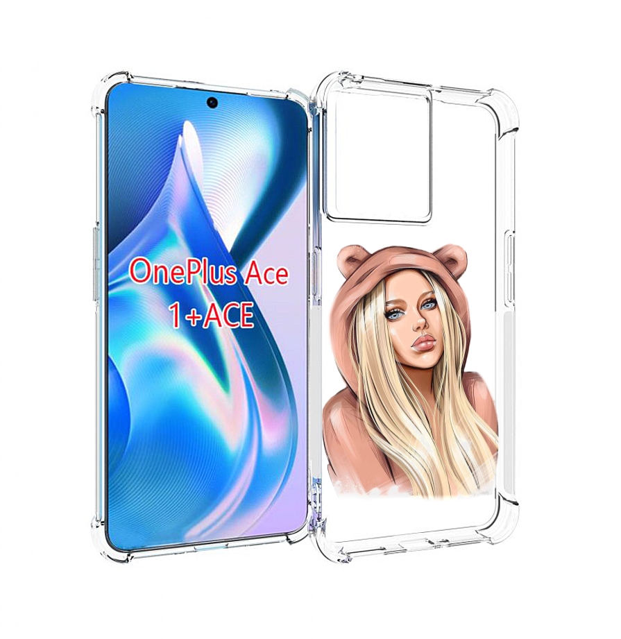 

Чехол MyPads блондинка-в-капюшоне женский для OnePlus Ace, Прозрачный, Tocco