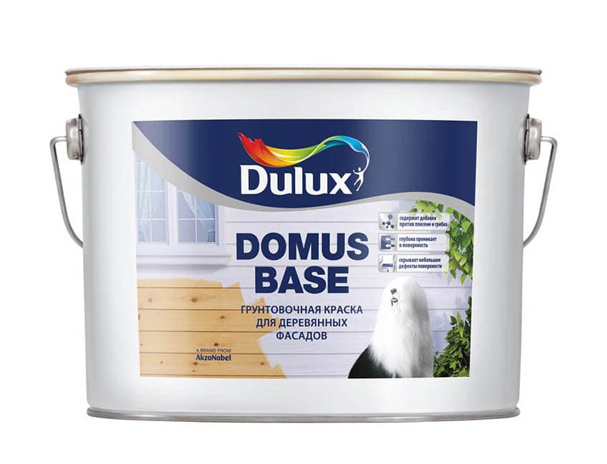 Краска грунтовочная для деревянных фасадов Dulux Domus Base белая 10 л