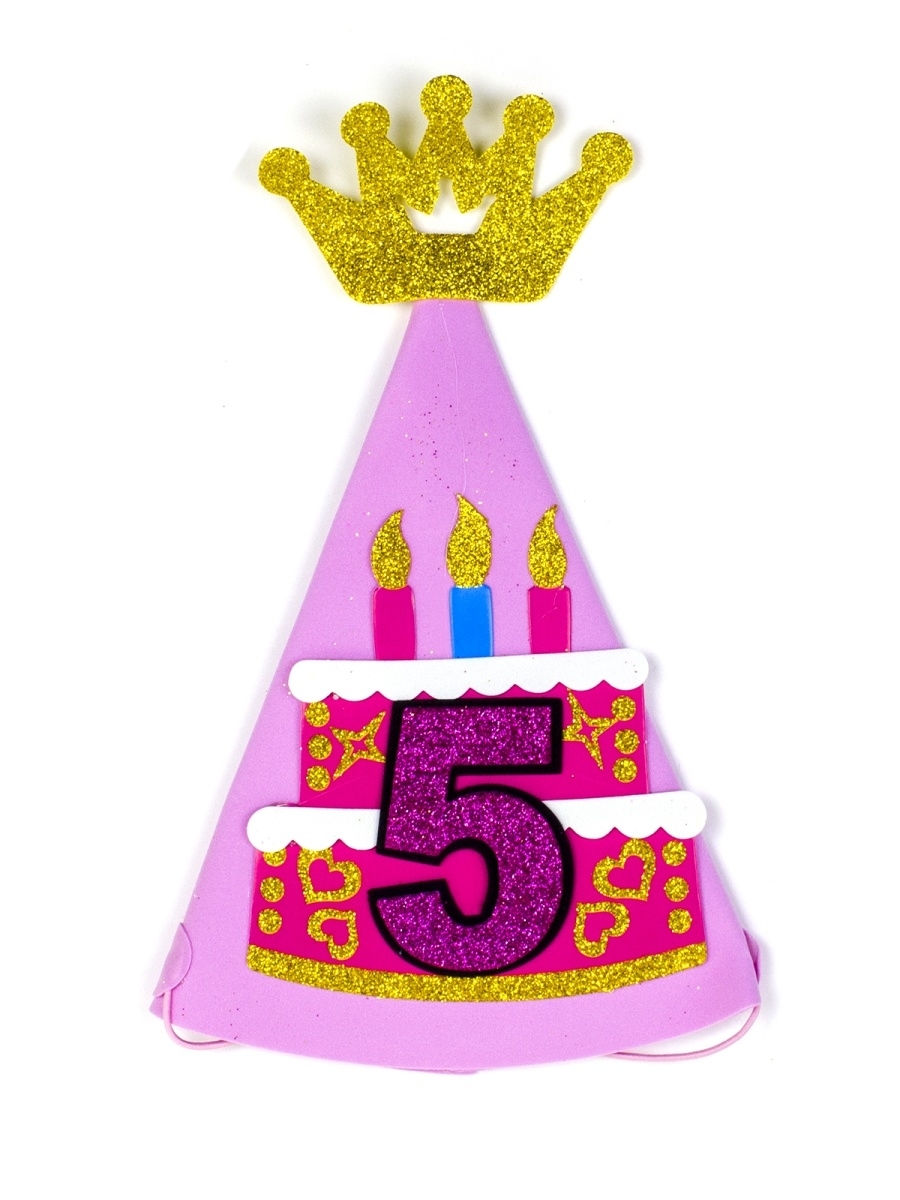 фото Колпак праздничный cosy на день рождения розовый 5 лет юв_а1-86/кроз-5(6-2)