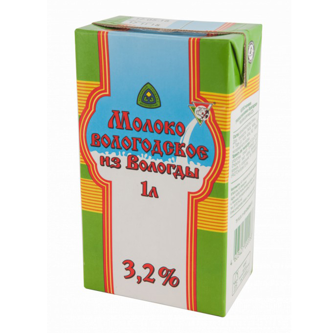 Молоко 3,2% ультрапастеризованное 1 л Вологодское