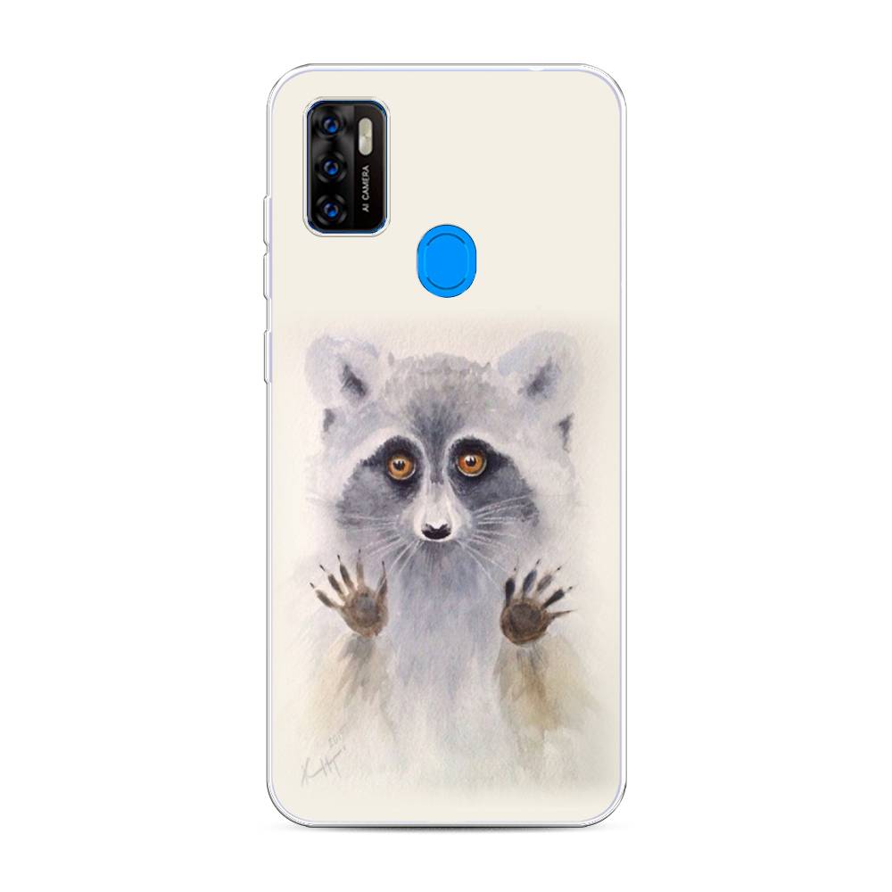 

Чехол на ZTE Blade A7s 2020 "Енот за стеклом", Бежевый;серый, 133950-4