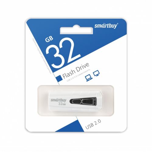 фото Флэш диск smartbuy 32gb iron white (sb32gbir-w)