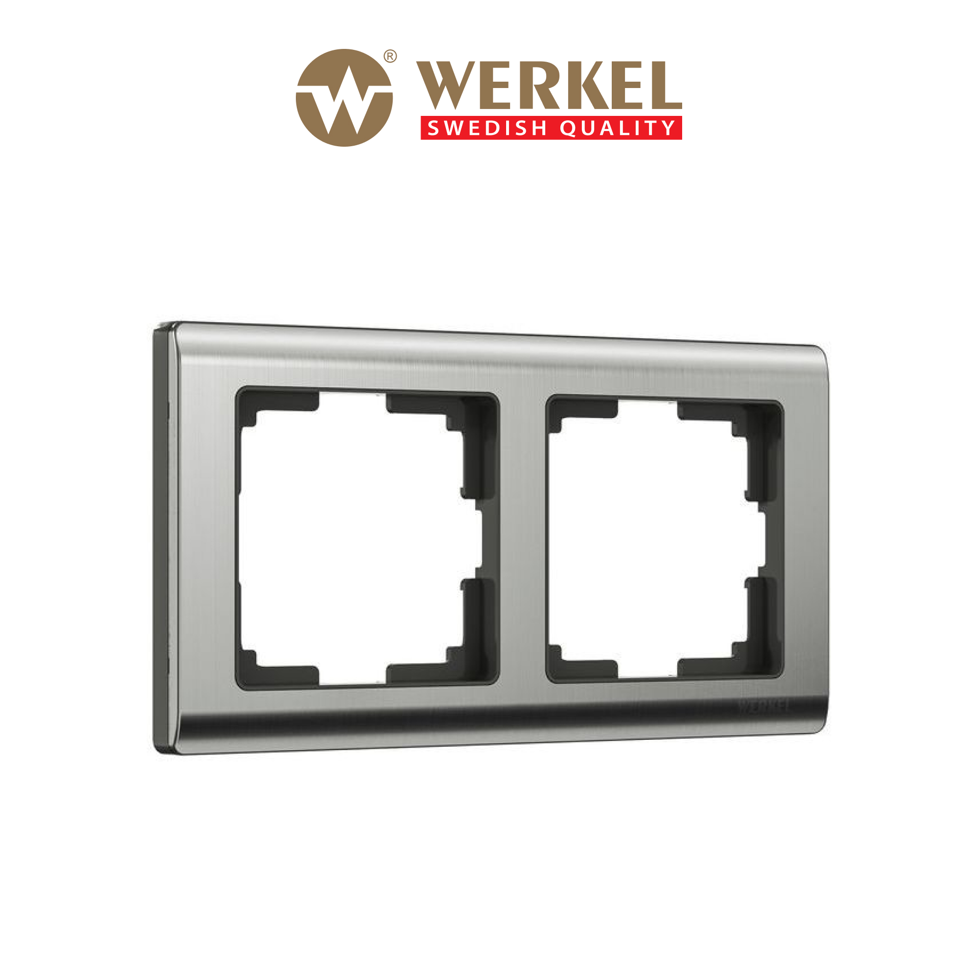 

Рамка для розетки, выключателя на 2 поста Werkel W0021602 Metallic глянцевый никель металл, Серебристый, Metallic