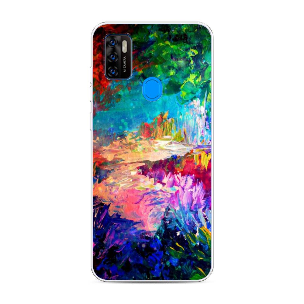 

Чехол на ZTE Blade A7s 2020 "Лес-гуашь", Синий;розовый;зеленый, 133950-4