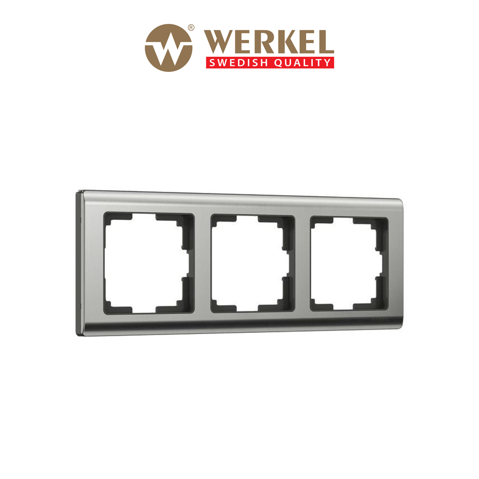 

Рамка для розетки / выключателя 3 поста Werkel W0031602 Metallic глянцевый никель металл, Серебристый, Metallic