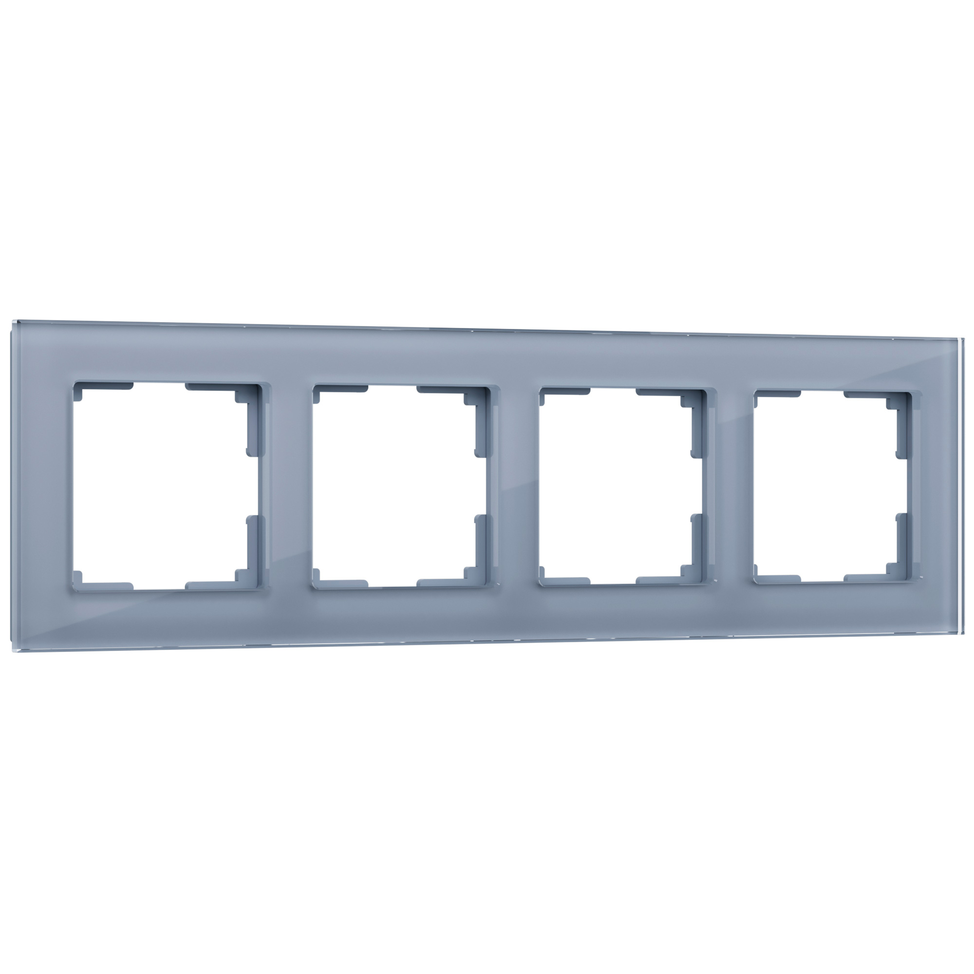 Рамка для розетки / выключателя на 4 поста Werkel W0041115 Favorit серый стекло лицевая панель для розетки интернет rj 45 телефонной rj 11 двойной наклонной schneider electric merten system m mtn296144