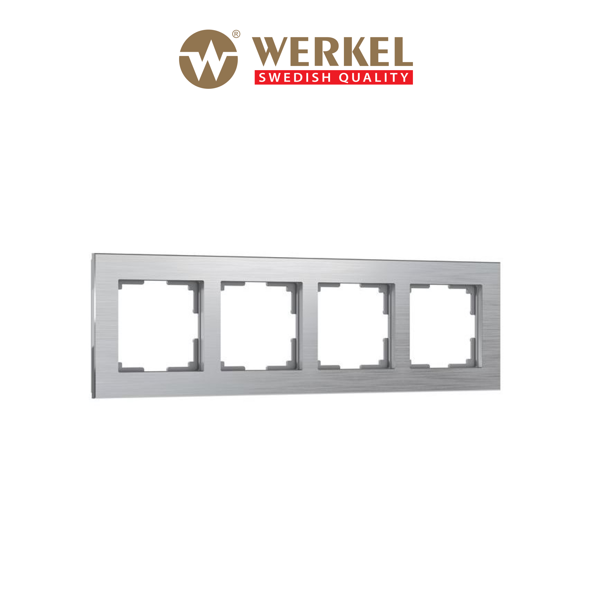 

Рамка для розетки / выключателя на 4 поста Werkel W0041706 Aluminium алюминий, Серебристый, Aluminium