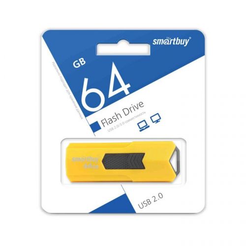 Флешка SmartBuy STREAM 64ГБ Yellow (SB64GBST-Y)