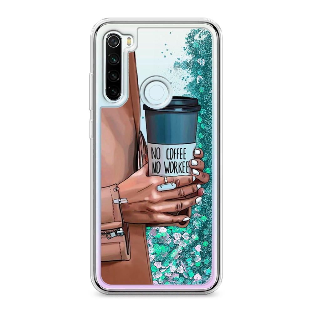 

Жидкий чехол с блестками "No coffee" на Xiaomi Redmi Note 8T