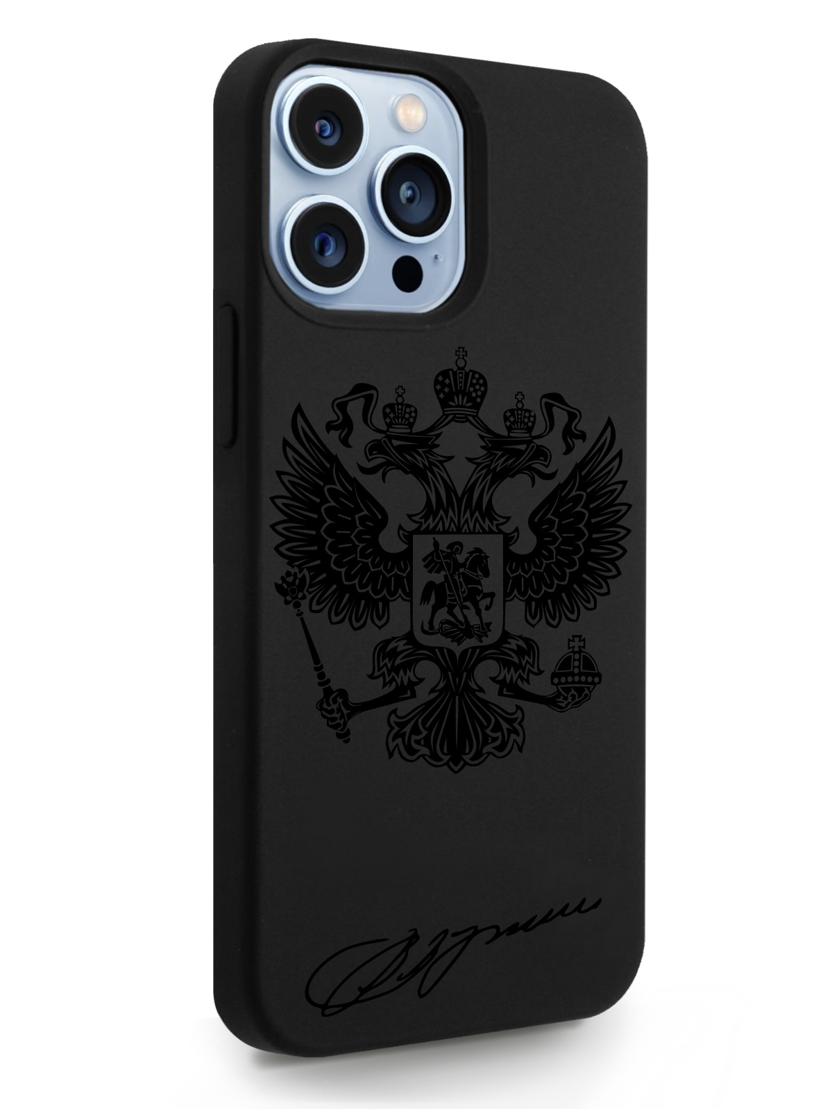 фото Чехол musthavecase для iphone 13 pro max черный лаковый герб черный