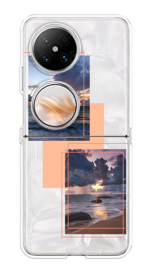 

Чехол на Huawei Pocket 2 "Sky collage", Розовый;прозрачный;синий, 6123850-1