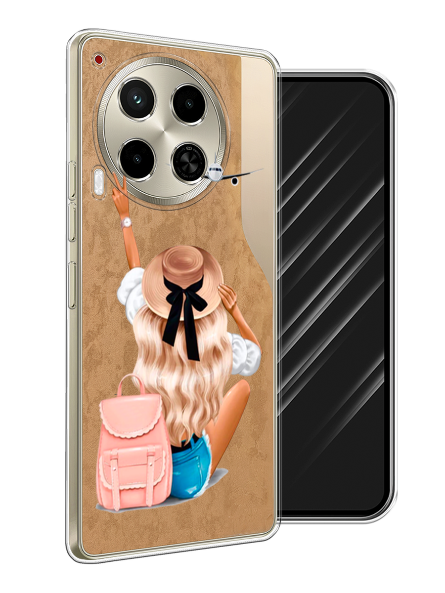 

Чехол Awog на Tecno Camon 30 4G "Автостопом самолетом", Бежевый;белый, 305650-1