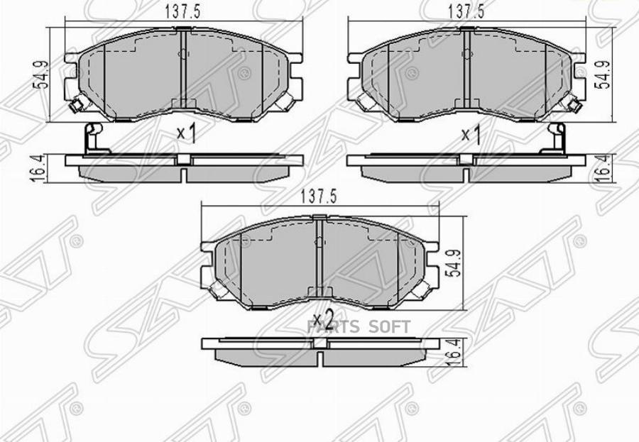 

Колодки Тормозные Перед Mitsubishi L200 96-06 Sat арт. ST-MR510680