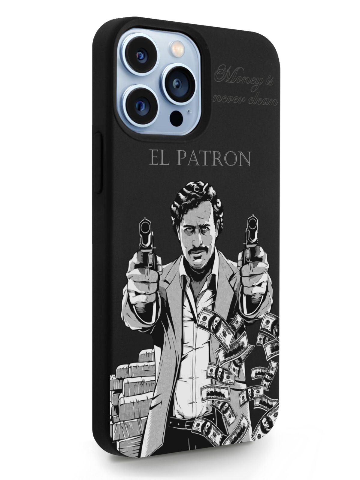 фото Чехол musthavecase для iphone 13 pro max el patron pablo escobar черный