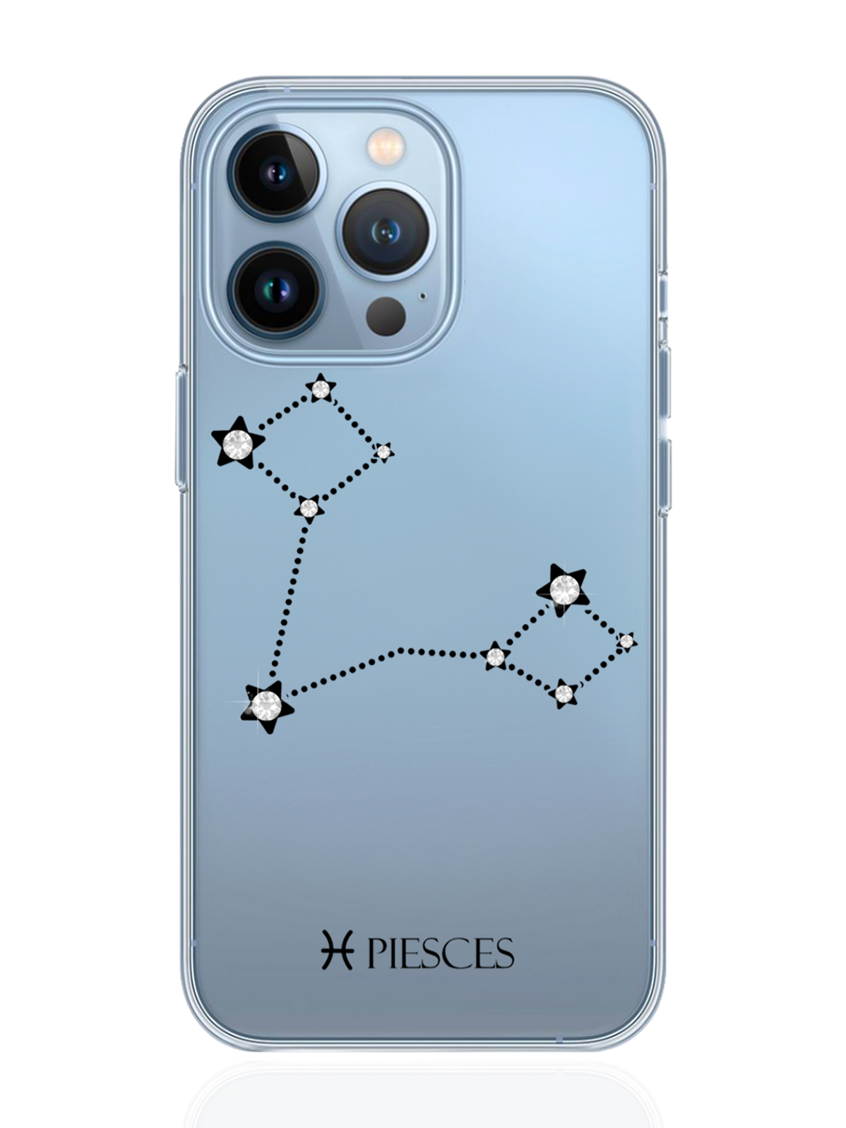 фото Чехол с инкрустацией кристаллами lux для iphone 13 pro рыбы pisces musthavecase