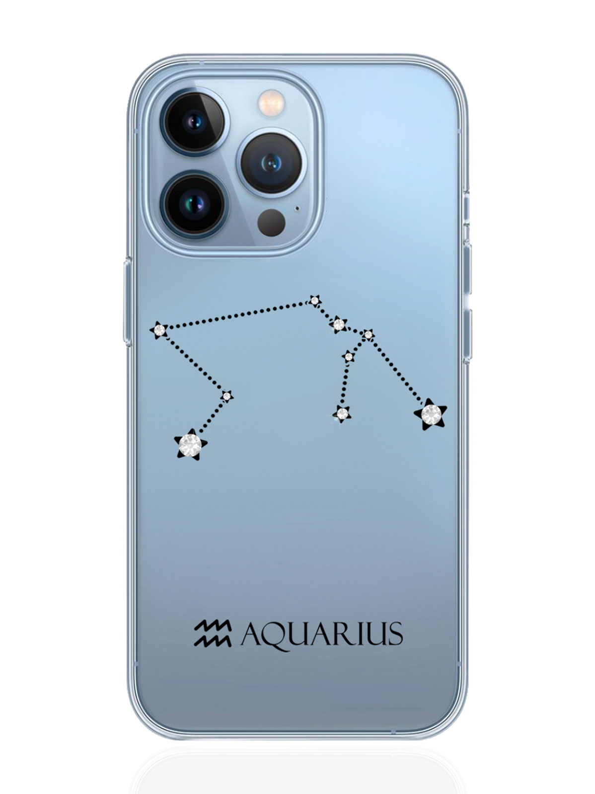 

Чехол с инкрустацией кристаллами Lux для iPhone 13 Pro Водолей Aquarius, Прозрачный, iPhone 13 Pro Знак зодиака Водолей