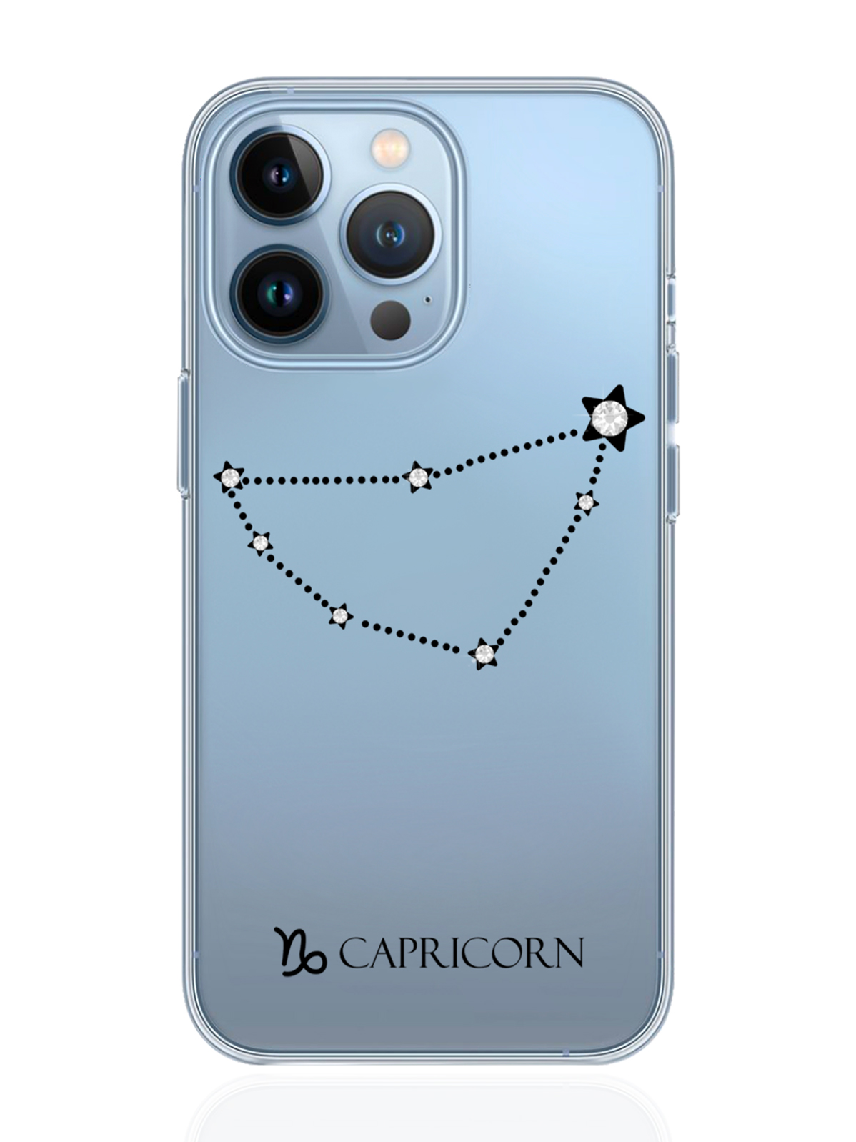 фото Чехол с инкрустацией кристаллами lux для iphone 13 pro козерог capricorn musthavecase