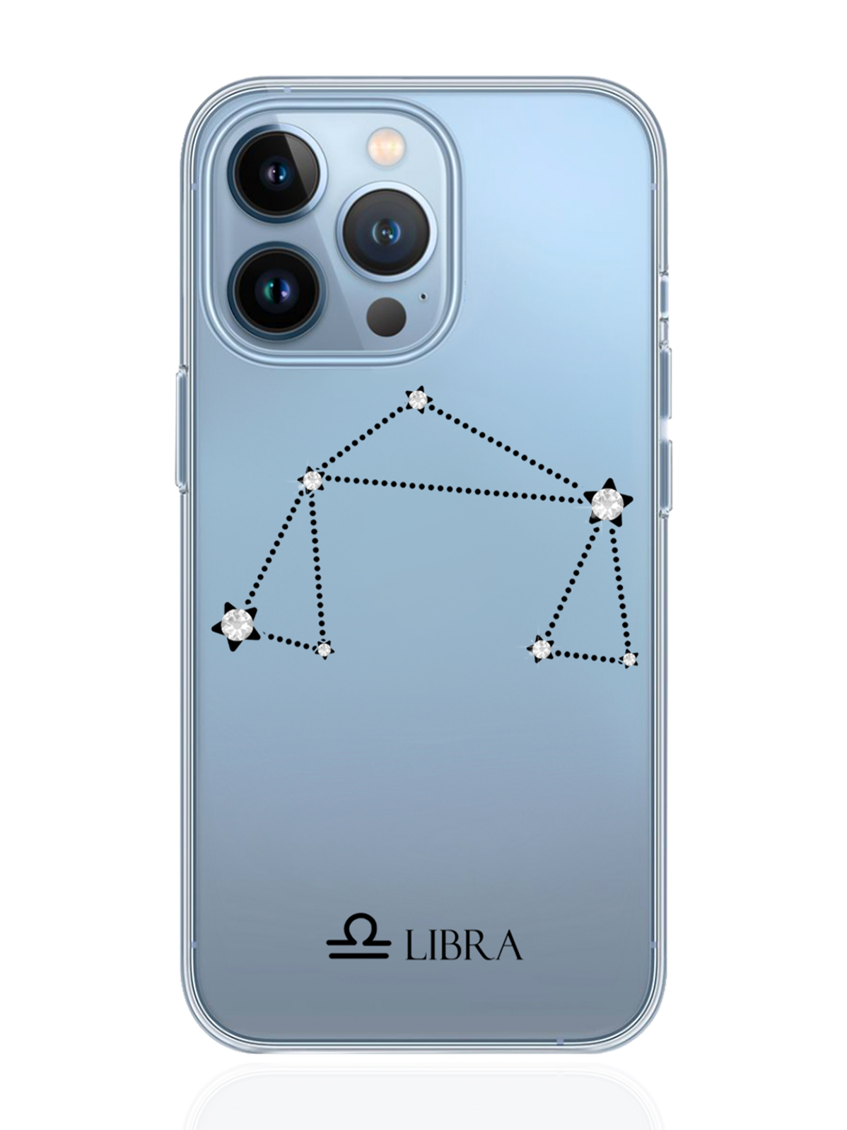 

Чехол с инкрустацией кристаллами Lux для iPhone 13 Pro Весы Libra, Прозрачный, iPhone 13 Pro Знак зодиака Весы
