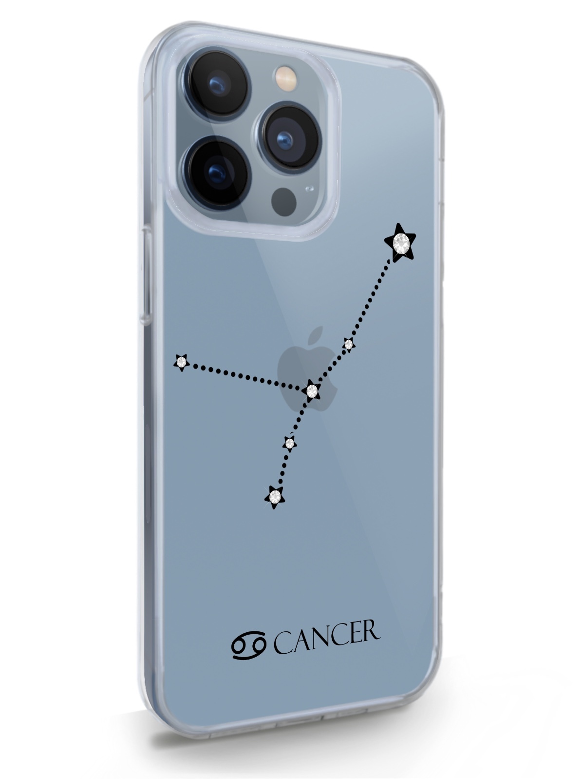 фото Чехол musthavecase для iphone 13 pro знак зодиака рак прозрачный