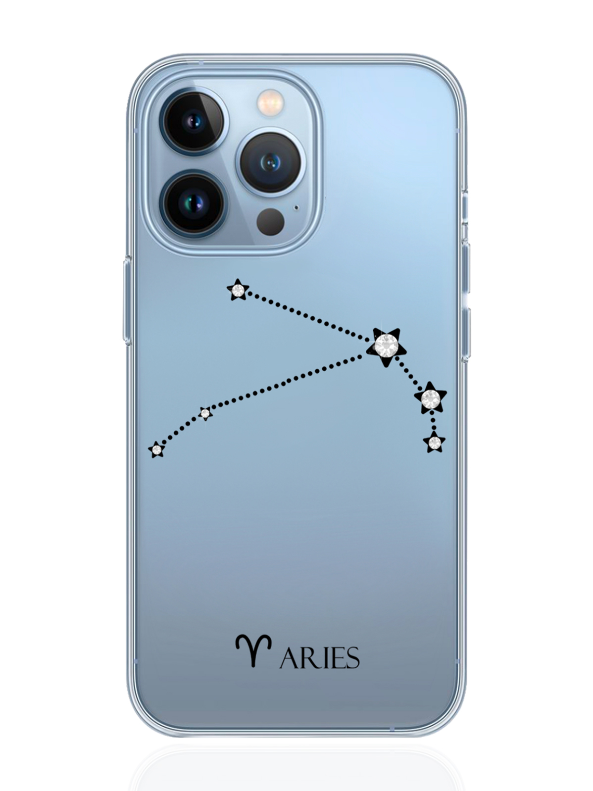 

Чехол с инкрустацией кристаллами Lux для iPhone 13 Pro Овен Aries, Прозрачный, iPhone 13 Pro Знак зодиака Овен