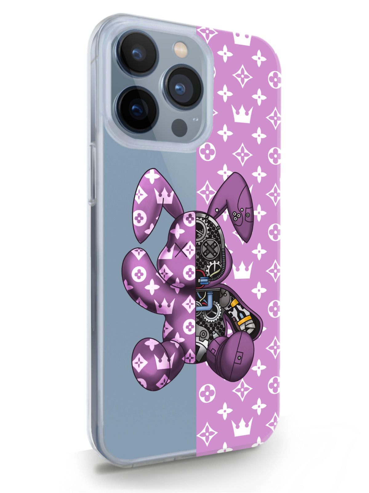 фото Чехол musthavecase для iphone 13 pro bunny розовый прозрачный