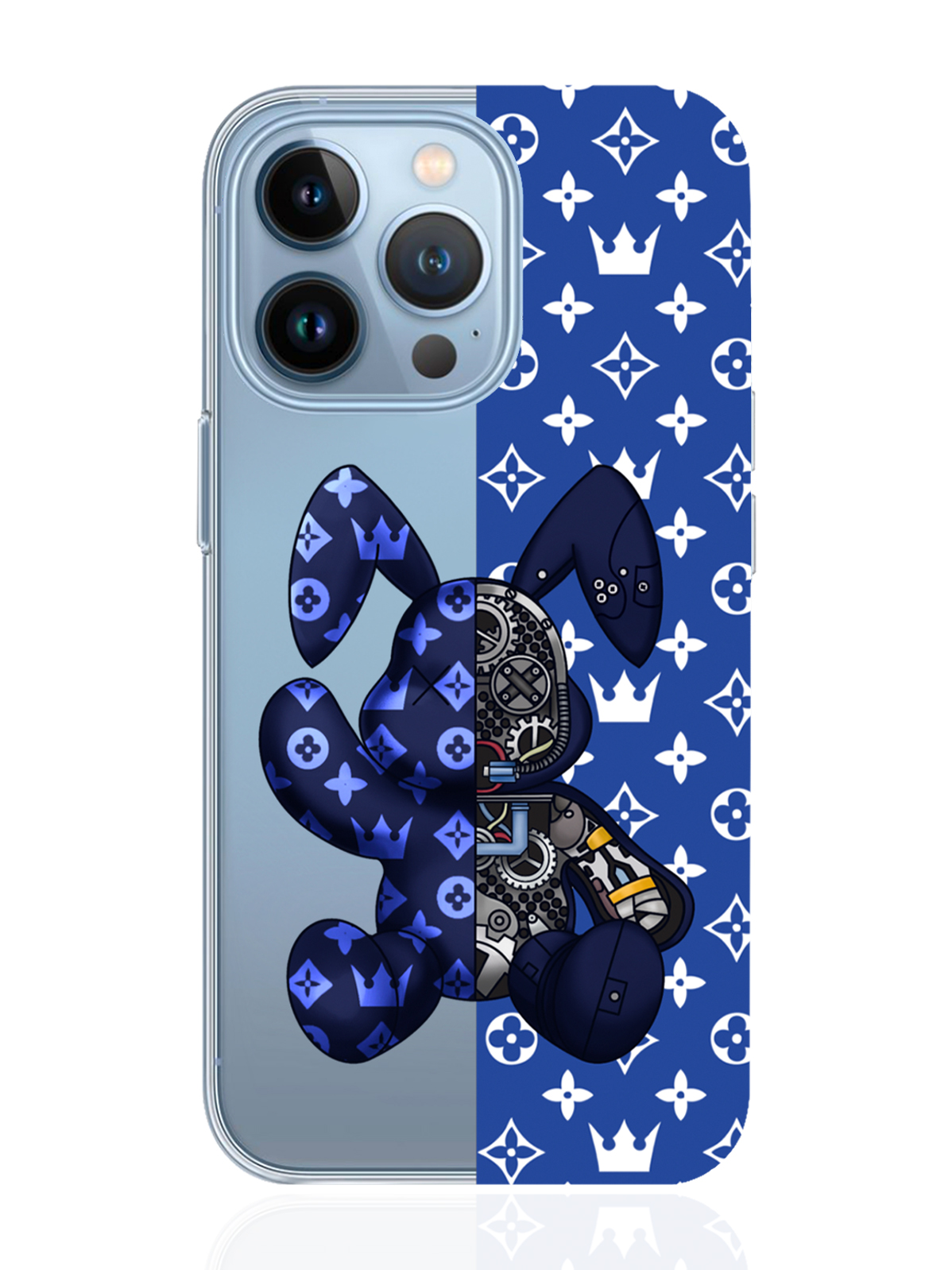

Чехол MustHaveCase для iPhone 13 Pro Bunny Синий прозрачный, iPhone 13 Pro Bunny Синий