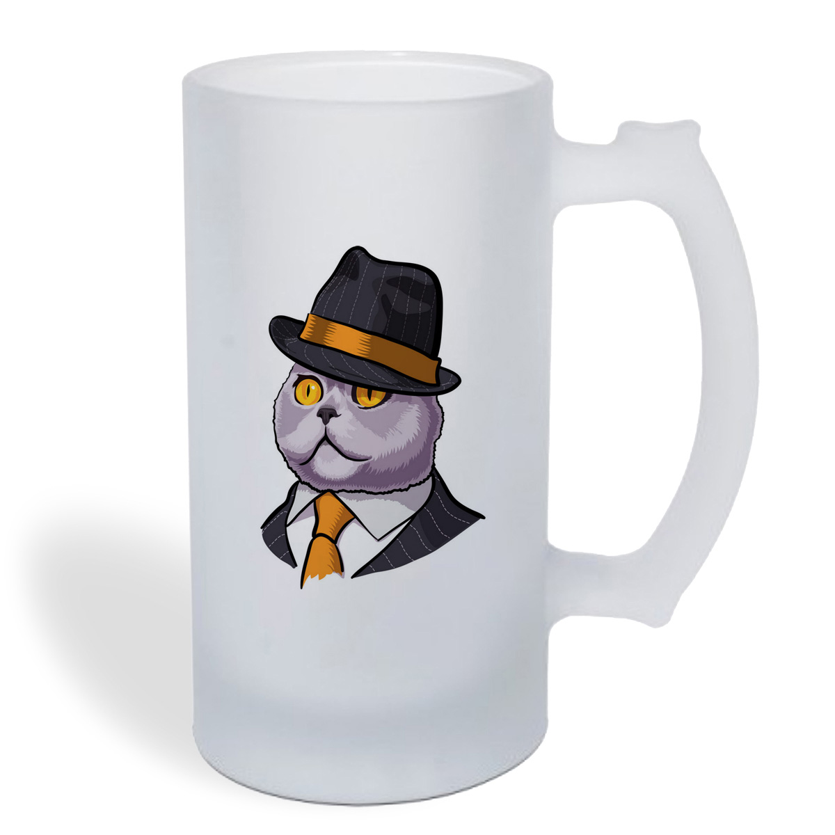 

Кружка пивная CoolPodarok Кот в костюме галстук и шляпа
