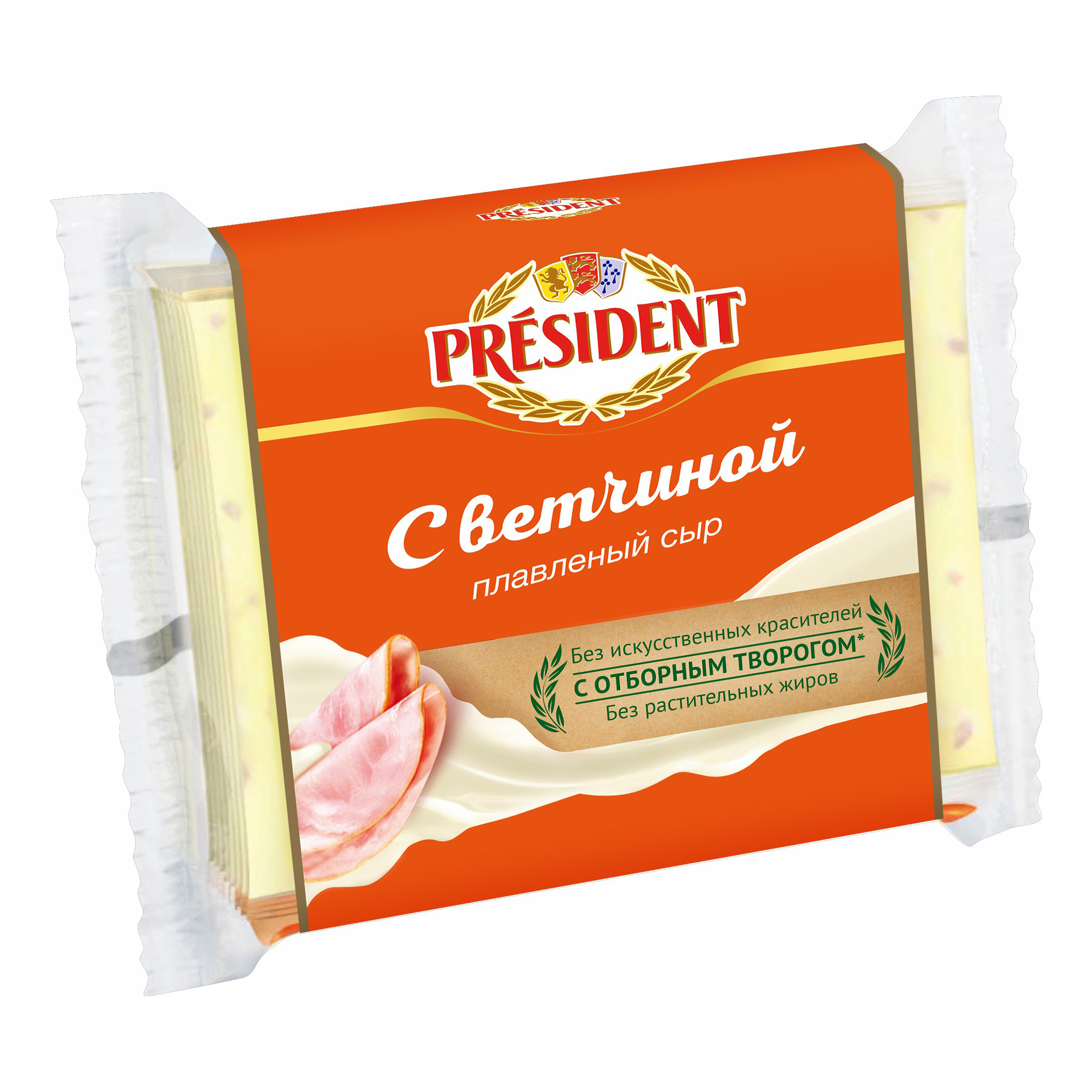 

Плавленый сыр President с ветчиной ломтевой 40% 150 г