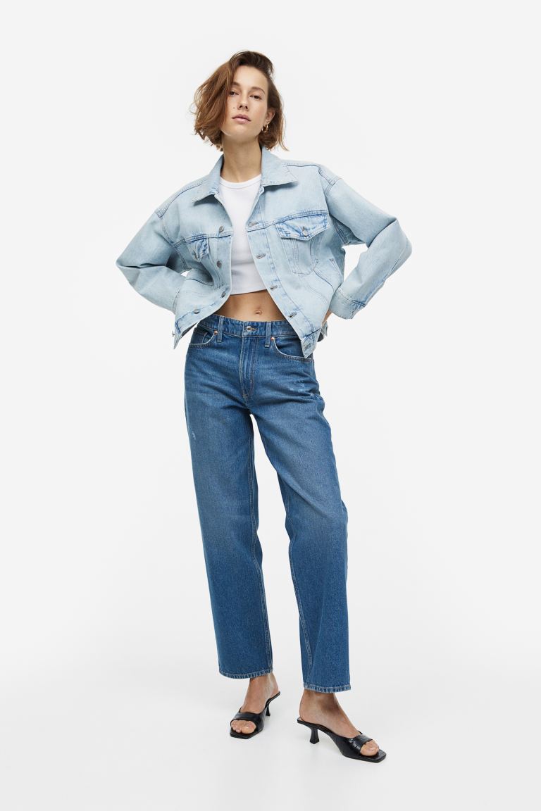 

Джинсовая куртка женская H&M 1136617001 синяя S (доставка из-за рубежа), 1136617001