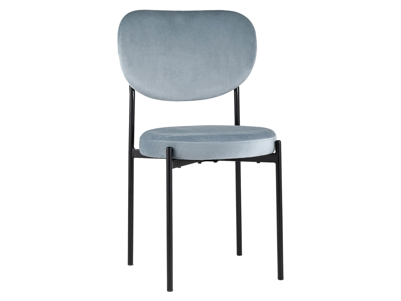 фото Стул барбара серо-голубой, велюр/черный, металл stool group