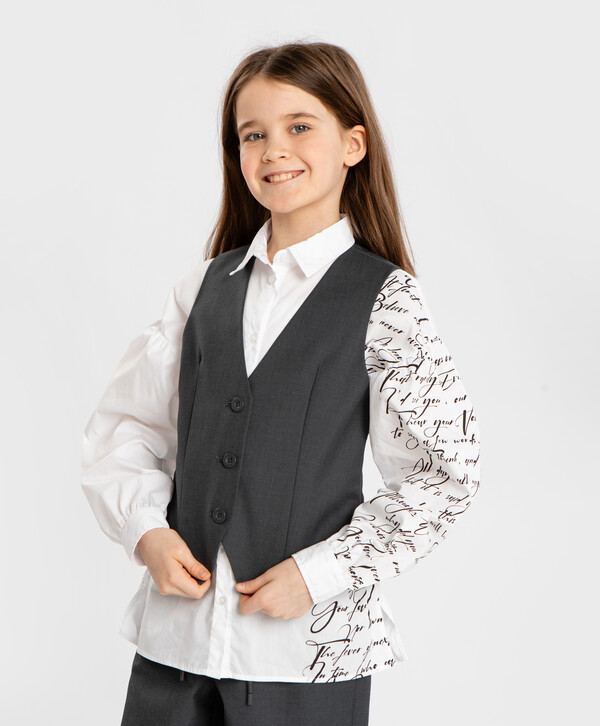 

Жилет детский Button Blue 224BBGS47010100, серый, 164, 224BBGS47010100