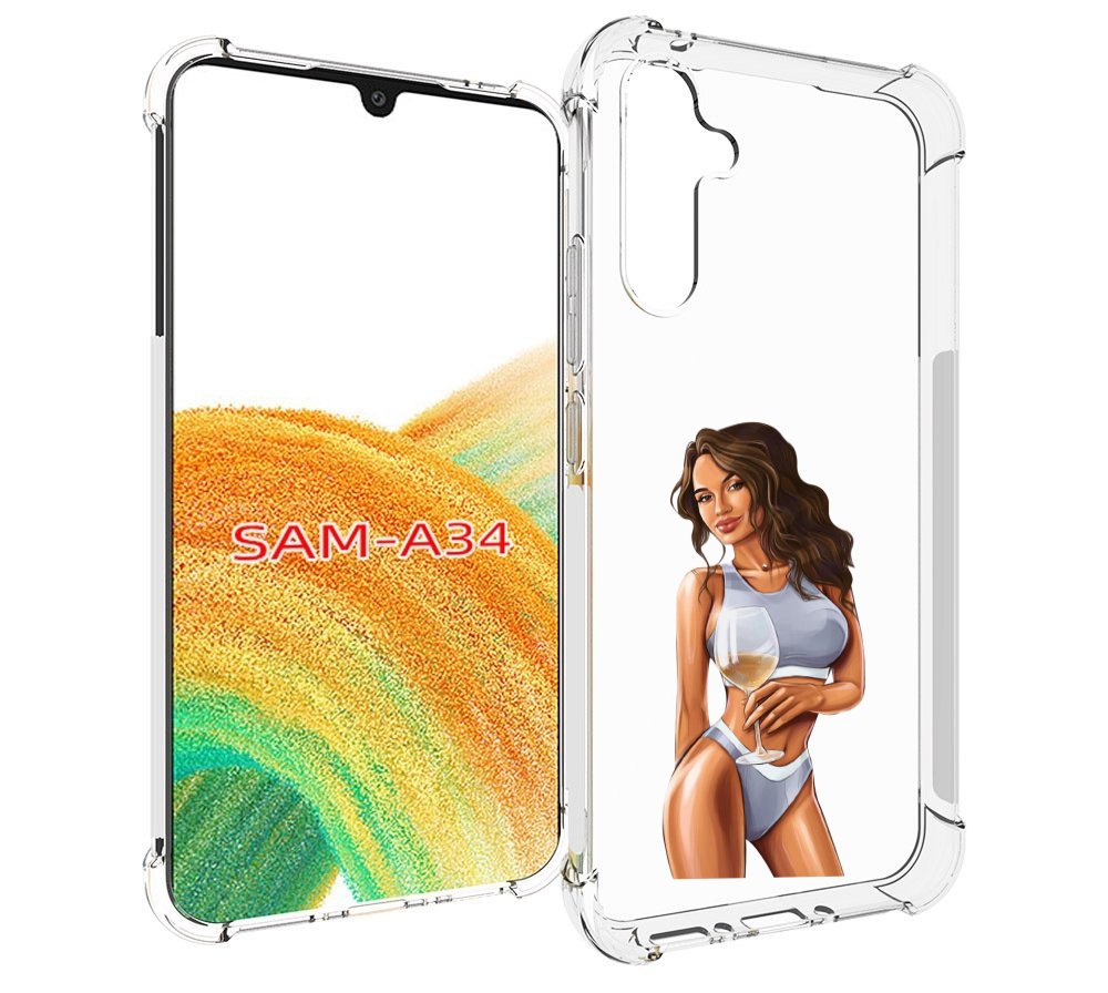 

Чехол MyPads девушка-в-сером-купальнике- женский для Samsung Galaxy A34, Tocco