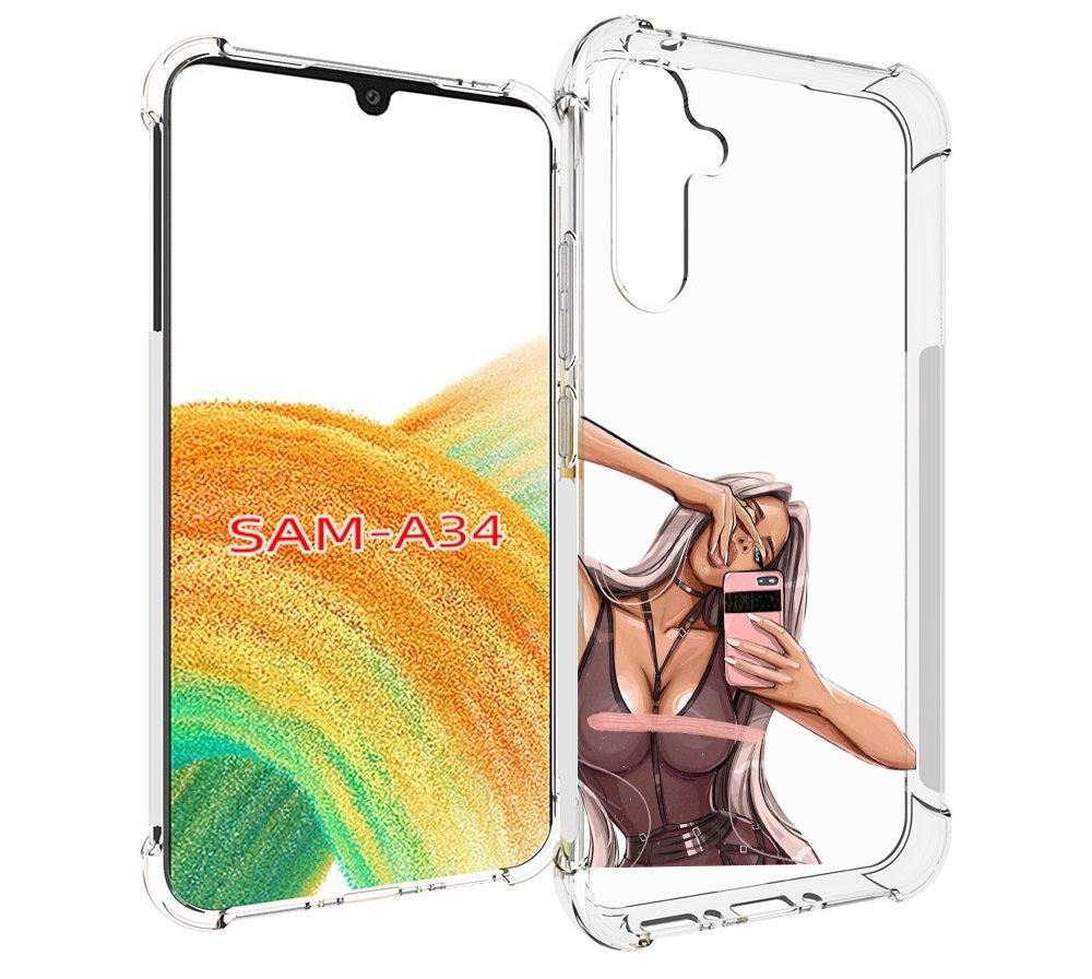 

Чехол MyPads девушка-в-прозрачной-одежде для Samsung Galaxy A34, Tocco