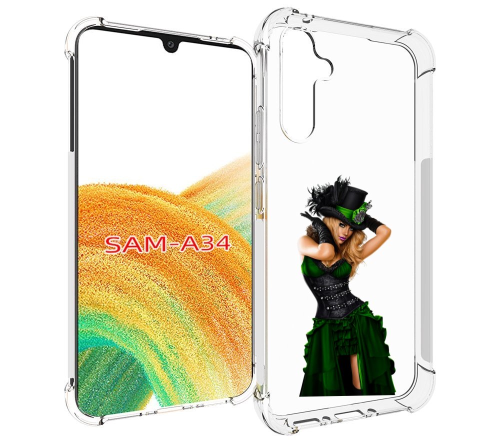 

Чехол MyPads девушка-в-модном-длинном-платье женский для Samsung Galaxy A34, Tocco
