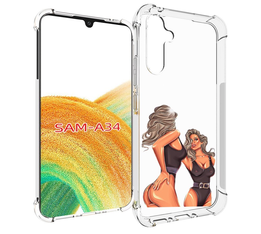 

Чехол MyPads девушка-в-купальнике-черном женский для Samsung Galaxy A34, Tocco