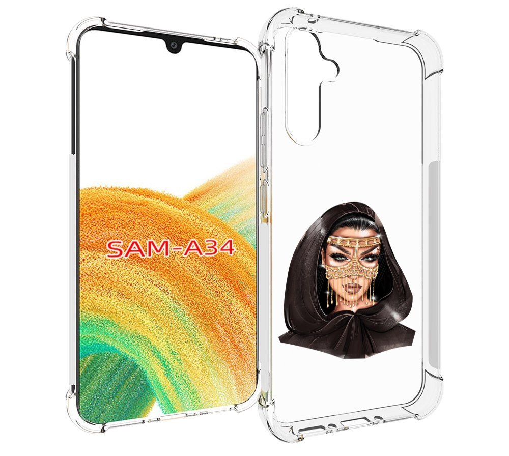 

Чехол MyPads девушка-в-золотой-маске для Samsung Galaxy A34, Tocco