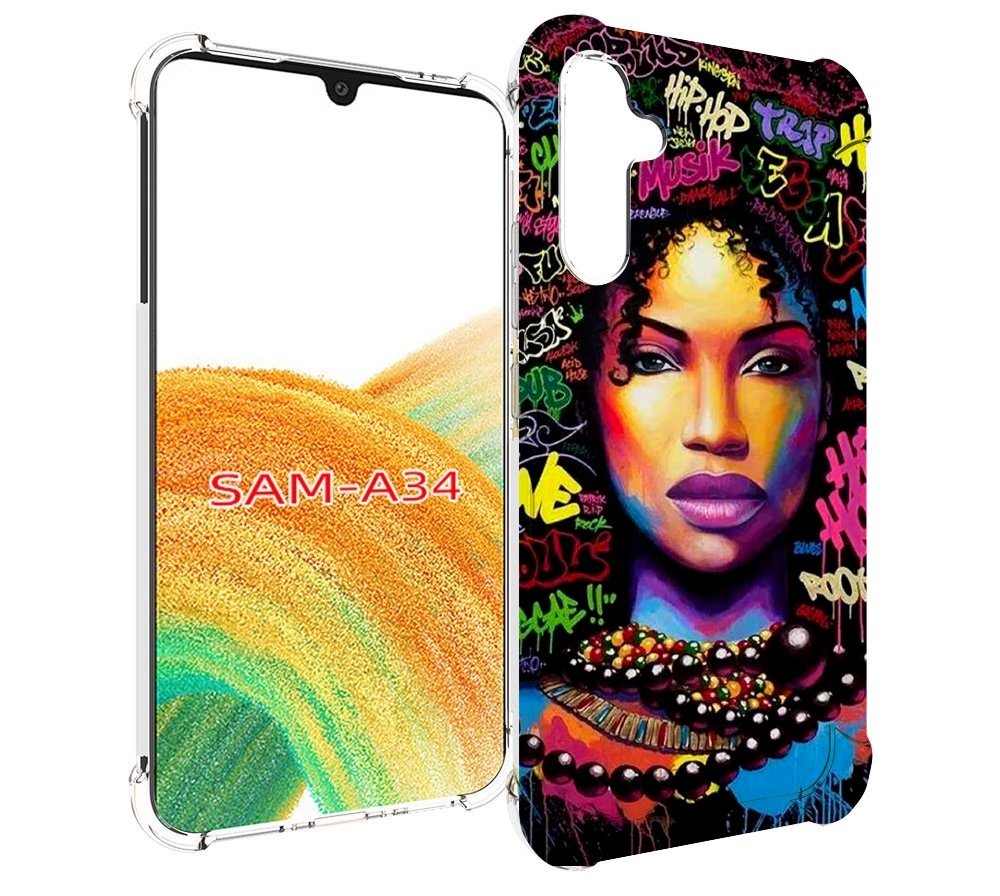 

Чехол MyPads девушка-в-граффити женский для Samsung Galaxy A34, Tocco