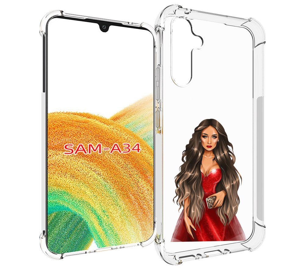 

Чехол MyPads девушка-в-вечернем-платье женский для Samsung Galaxy A34, Tocco