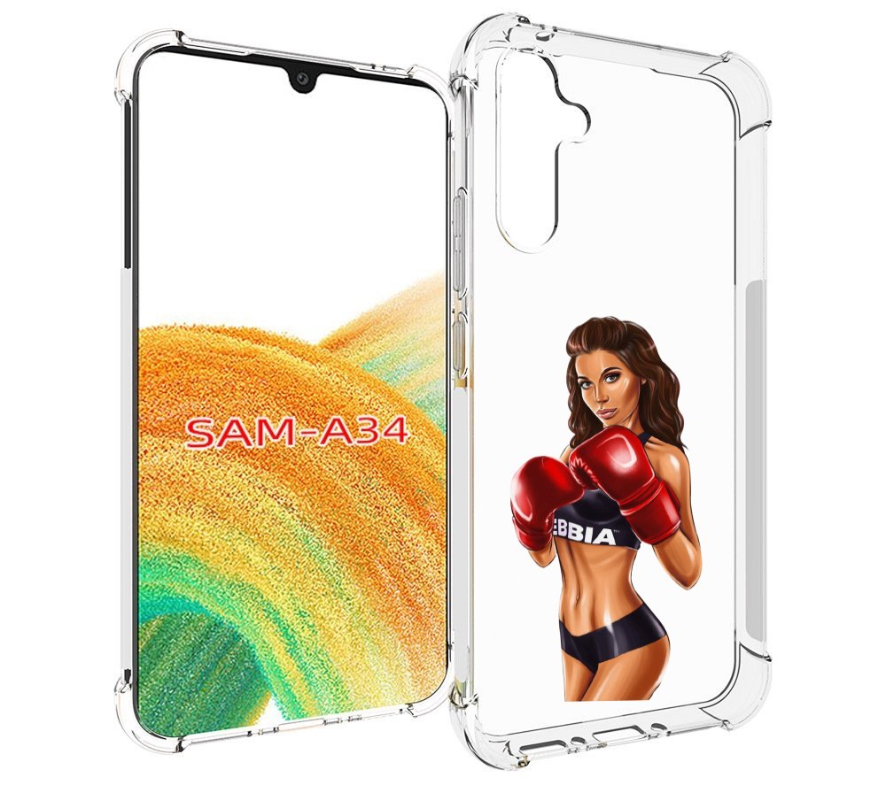

Чехол MyPads девушка-в-боксерских-перчатках женский для Samsung Galaxy A34, Tocco