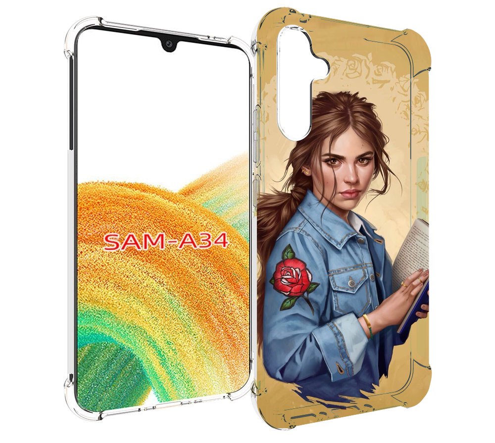 

Чехол MyPads девушка-в-бежевом-фоне для Samsung Galaxy A34, Tocco