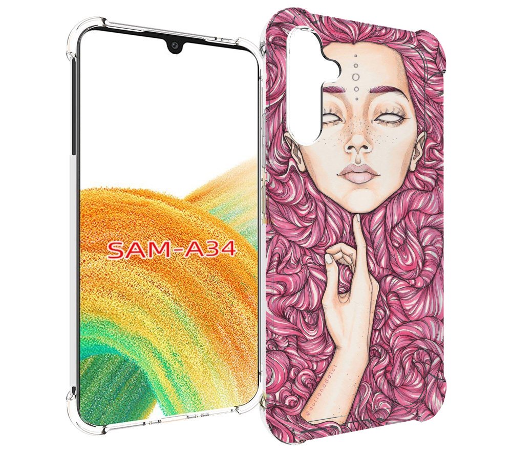 

Чехол MyPads девушка утонула в волосах женский для Samsung Galaxy A34, Tocco