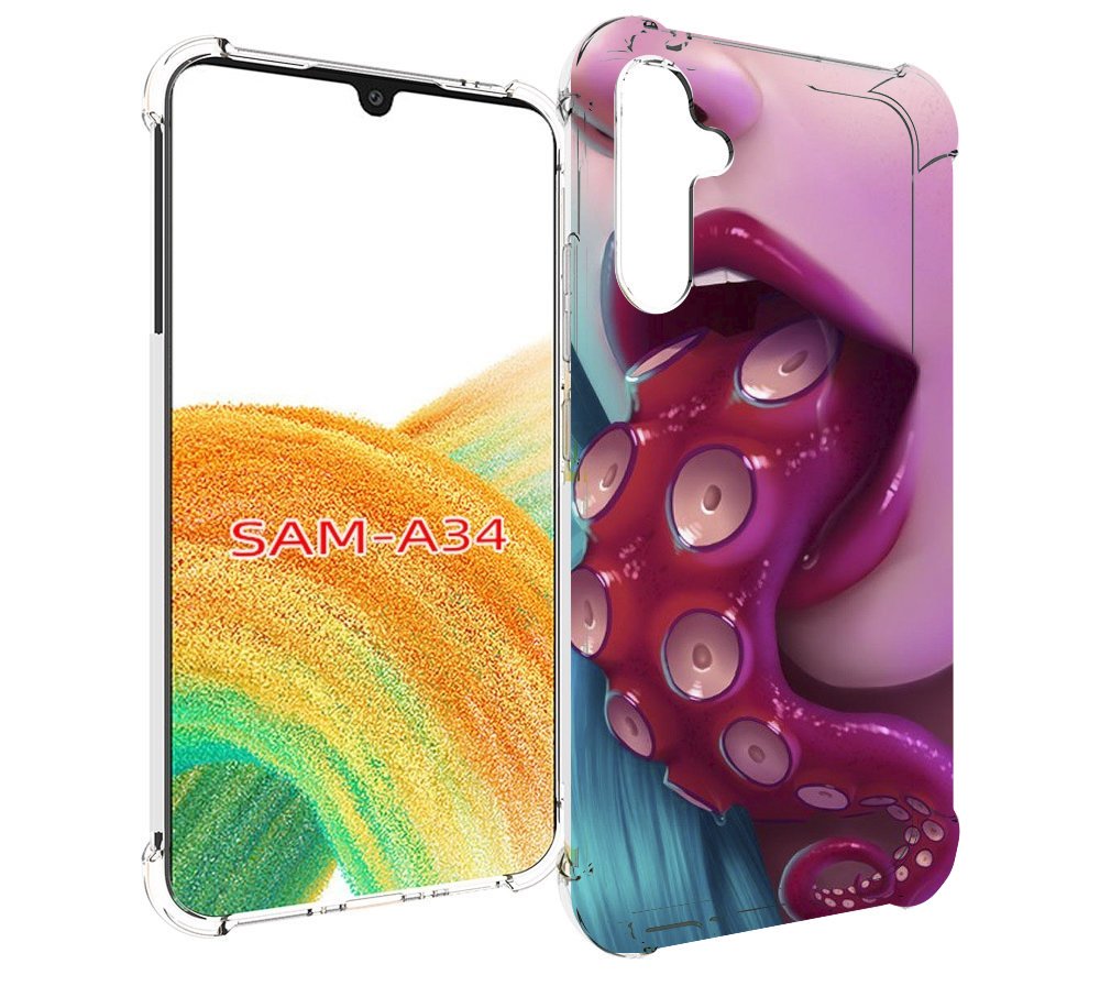 

Чехол MyPads девушка с щупальцой женский для Samsung Galaxy A34, Tocco