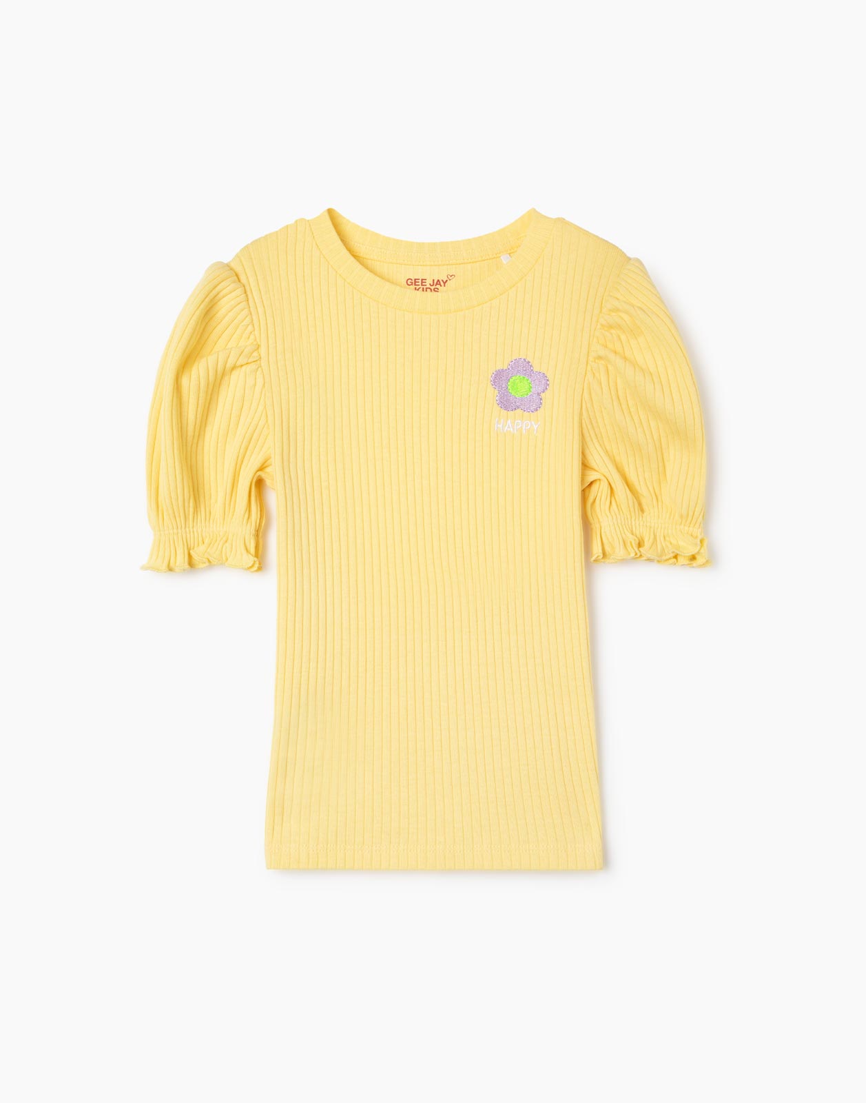 Жёлтая футболка Fitted c объемными рукавами для девочки 7-8л/128