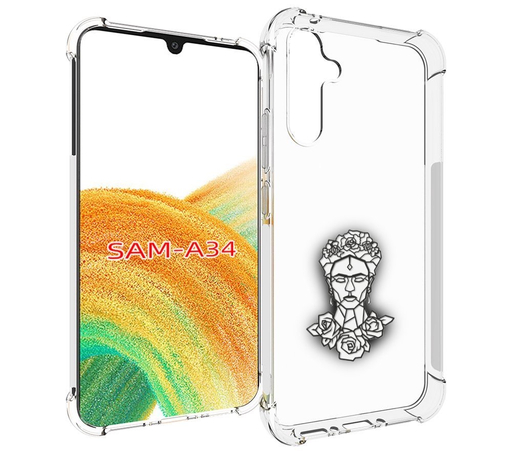 

Чехол MyPads девушка с цветами с гранями женский для Samsung Galaxy A34, Tocco