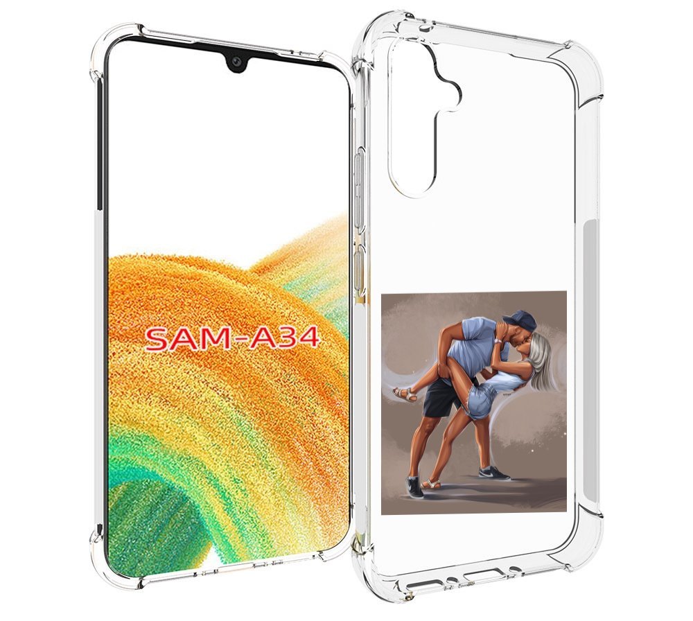 

Чехол MyPads девушка с парнем танцуют женский для Samsung Galaxy A34, Tocco