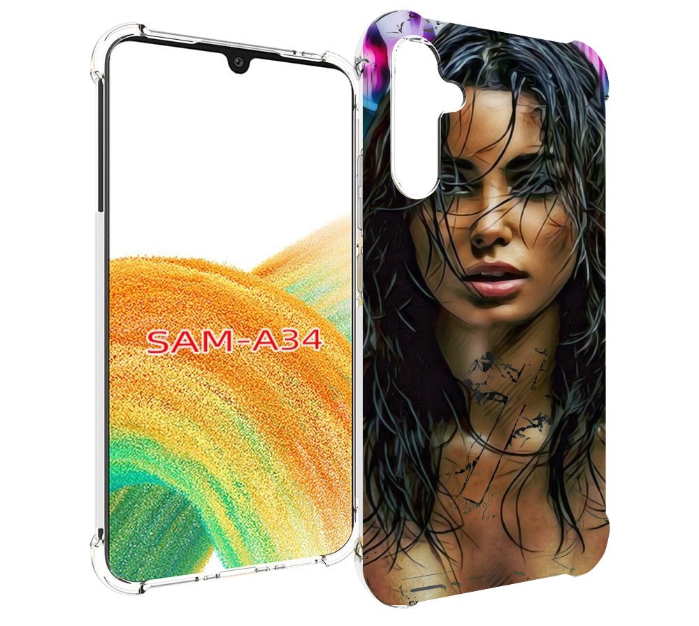 

Чехол MyPads девушка с мокрыми волосами женский для Samsung Galaxy A34, Tocco