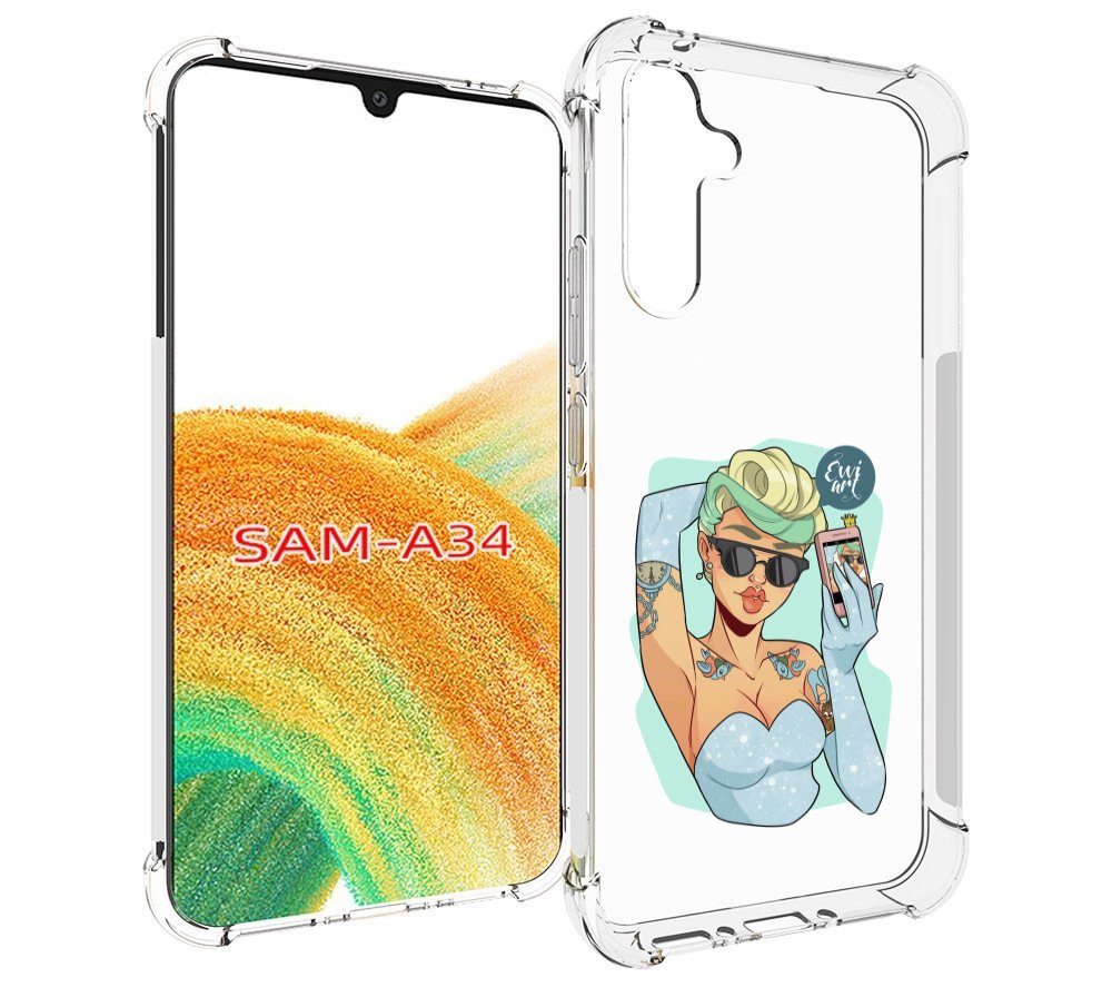

Чехол MyPads девушка с короткой стрижкой женский для Samsung Galaxy A34, Tocco