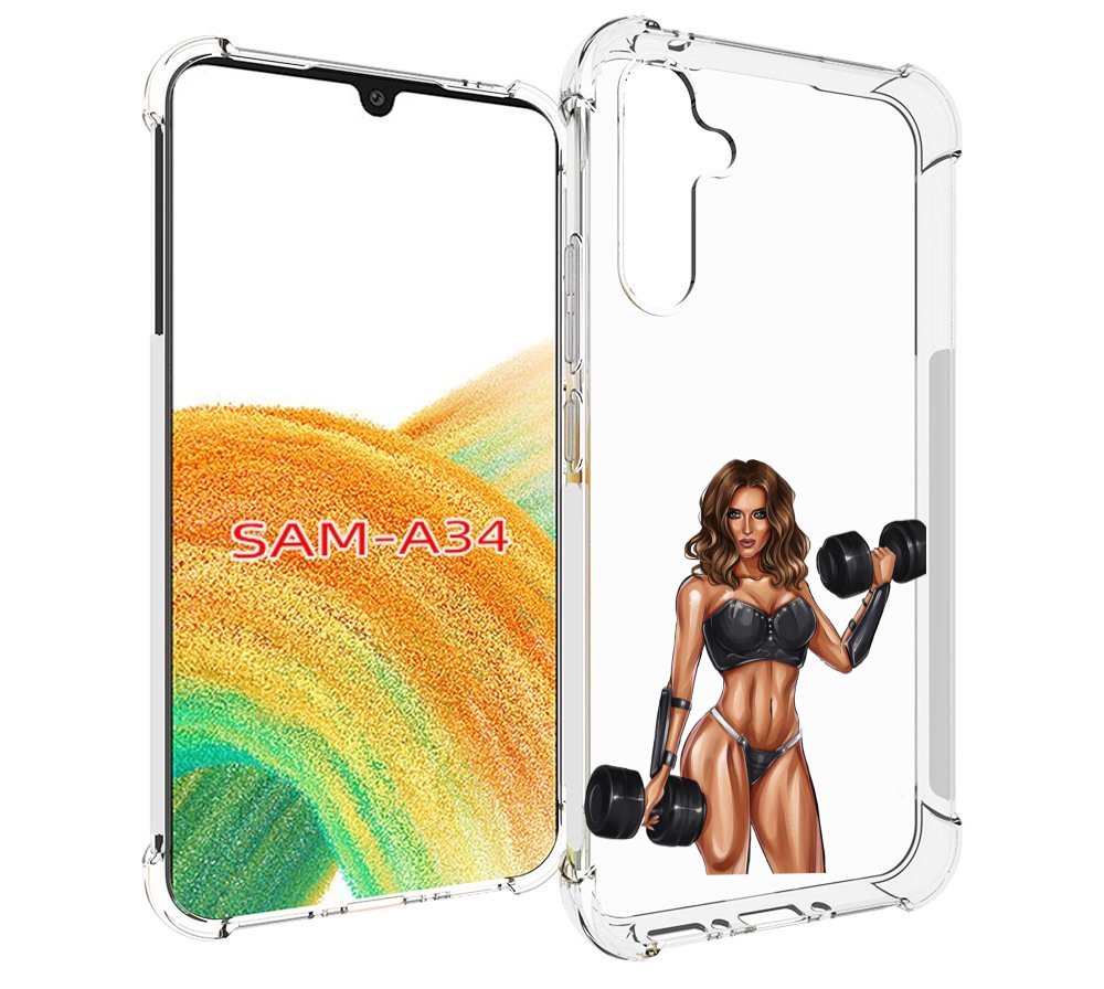 

Чехол MyPads девушка с гантелями спорт женский для Samsung Galaxy A34, Tocco